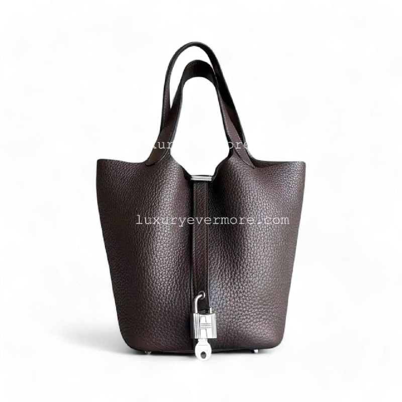 Hermes Picotin 18 - Clemence Macassar Stamp Sqaure Q Palladium Hardware