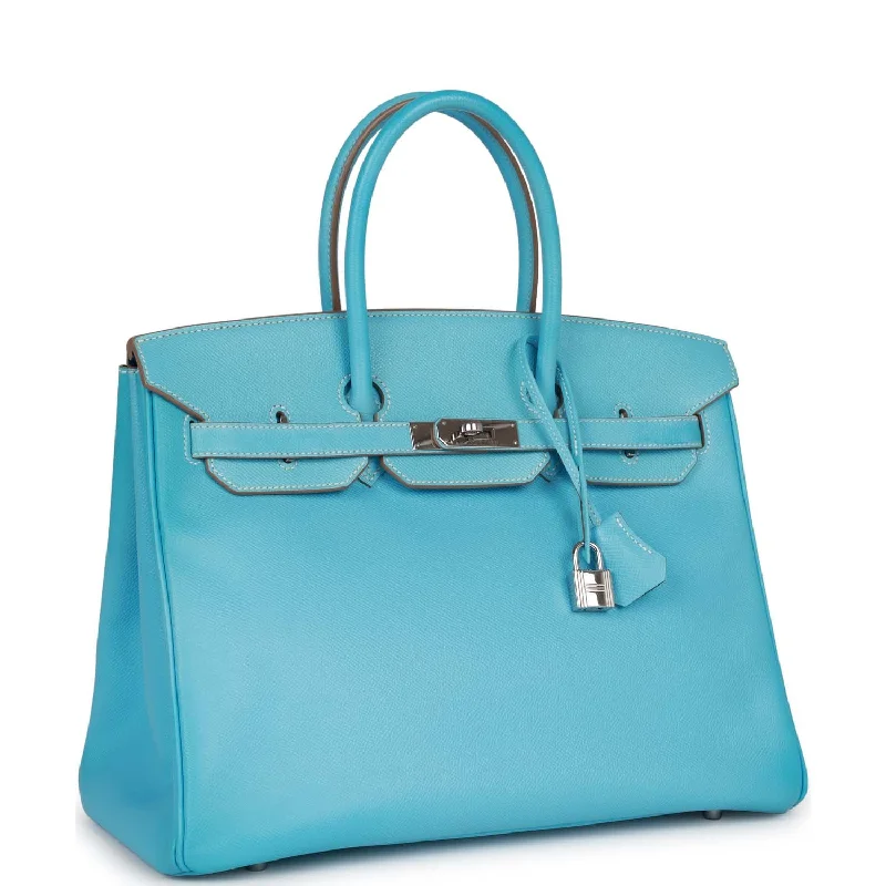 Top Quality Hermes Birkin 35 Celeste Candy Epsom Palladium Hardware