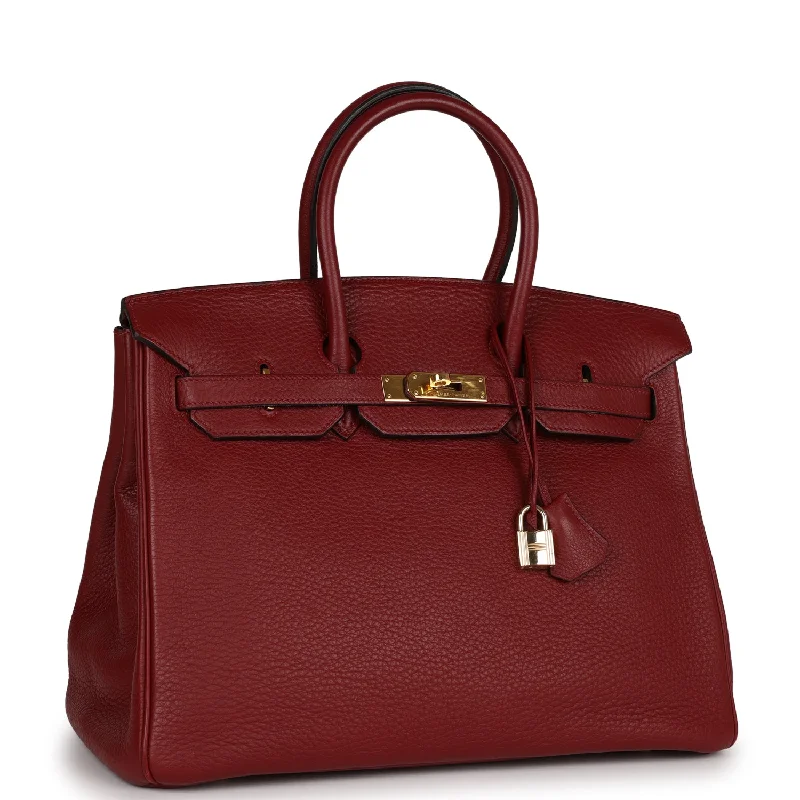 Top Quality Hermes Birkin 35 Rouge H Togo Gold Hardware