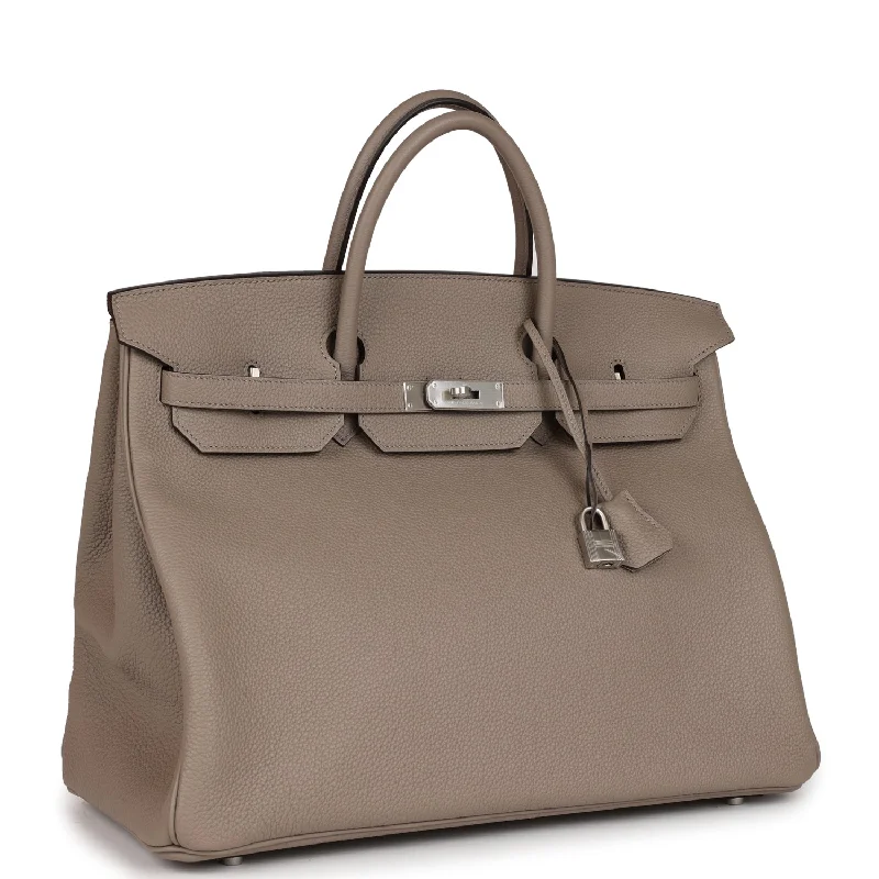 Hermes Horseshoe Stamp (HSS) Birkin 40 Gris Tourterelle Togo Brushed Palladium Hardware