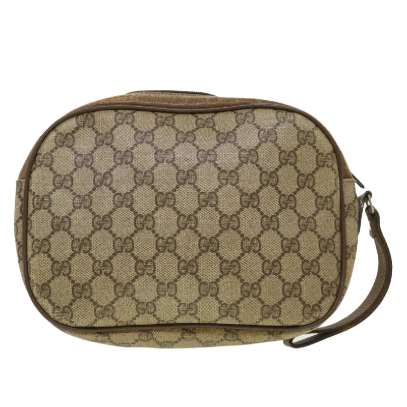 GUCCI GG Canvas Web Sherry Line Clutch Bag Beige Red Green  am4114