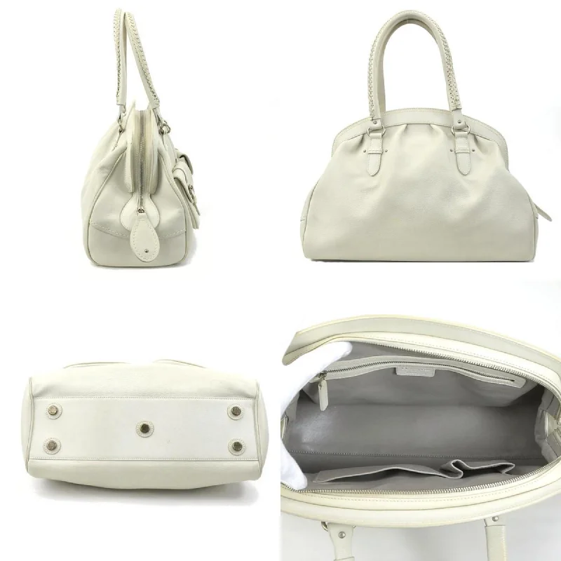 CHRISTIAN DIOR handbag leather ivory ladies