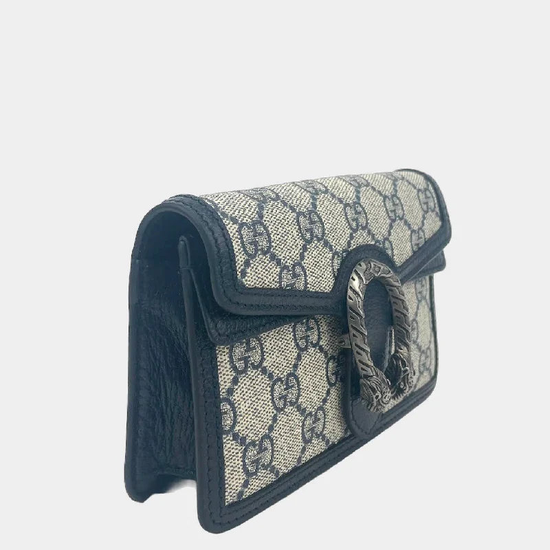 GUCCI GG Dionysus Super Mini Supreme - Navy/Beige