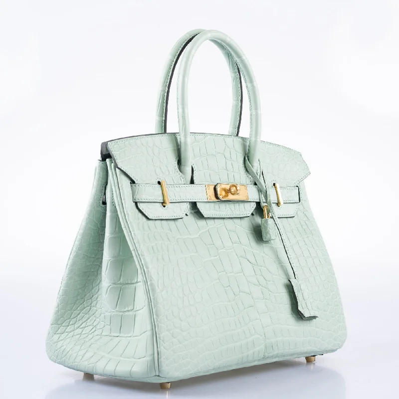 Hermès Birkin 30 Vert D’eau Matte Alligator with Gold Hardware