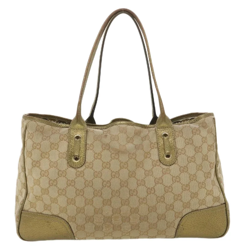 GUCCI GG Canvas Shoulder Bag Beige Gold 163805  38395