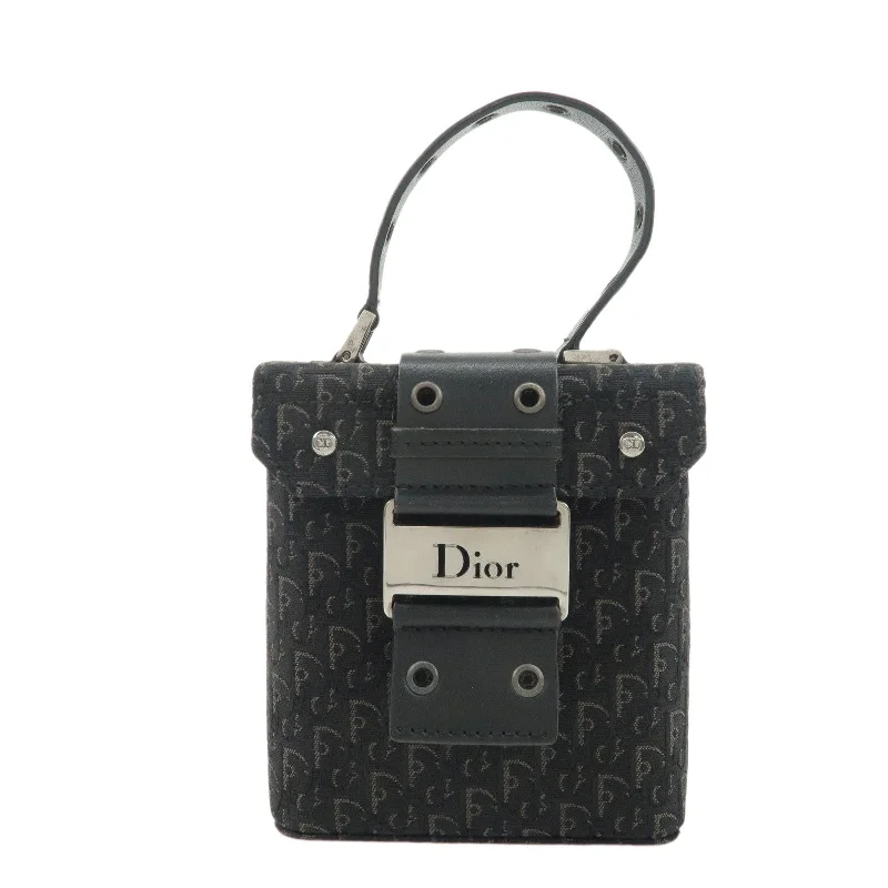 Christian Dior Street Chic Trotter Canvas Leather Vanity Bag Black