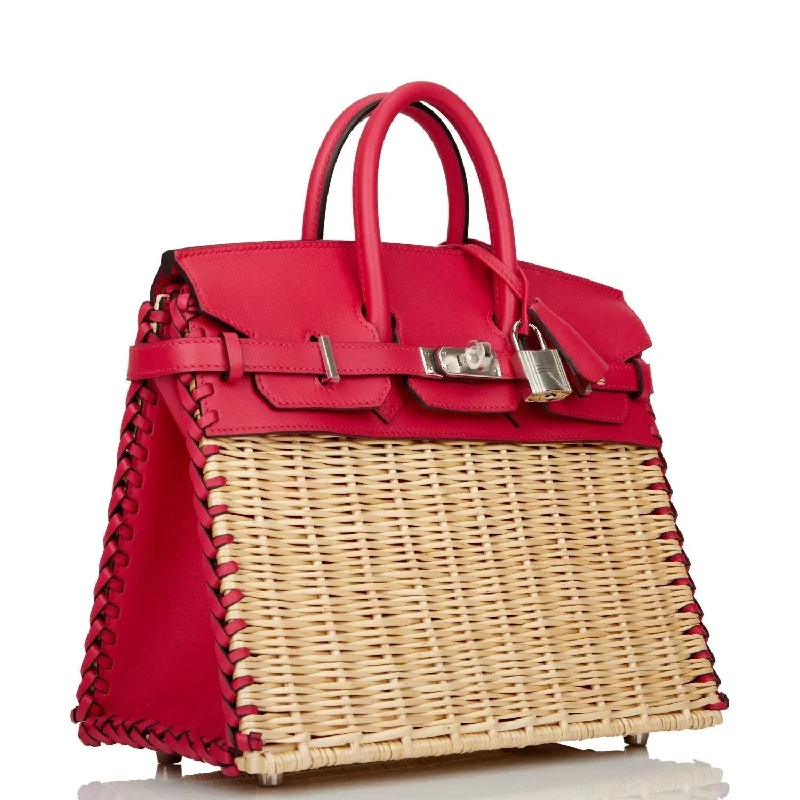 Hermes Picnic Sellier Birkin 25 Framboise Swift Palladium Hardware