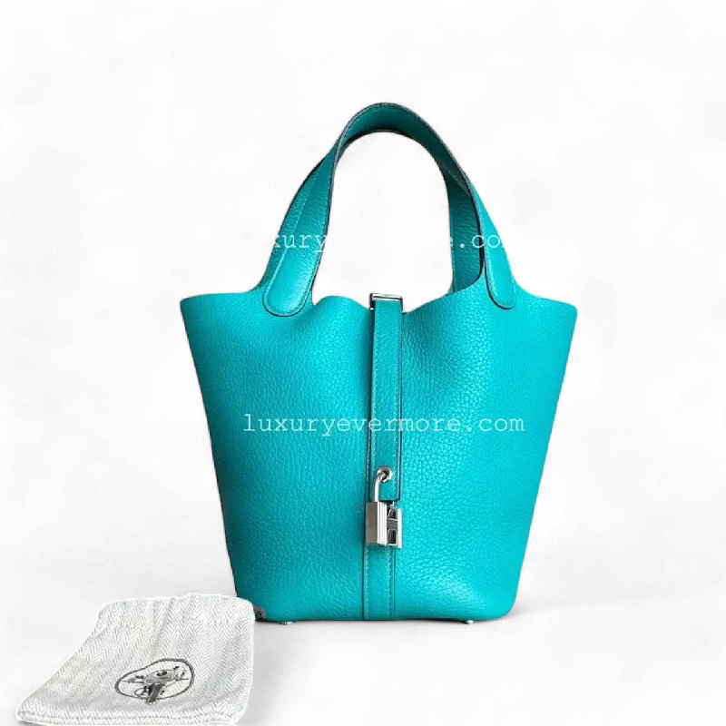 Hermes Picotin 18 - X Stamp Vert Jade Taurillion Clemence TC Cyan Lock Silver Hardware