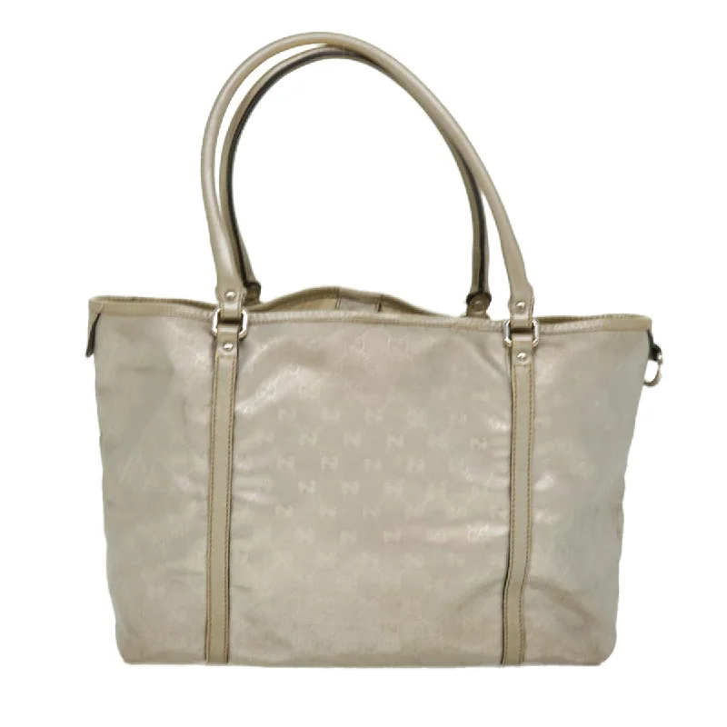 GUCCI GG Canvas Tote Bag Silver  cl184