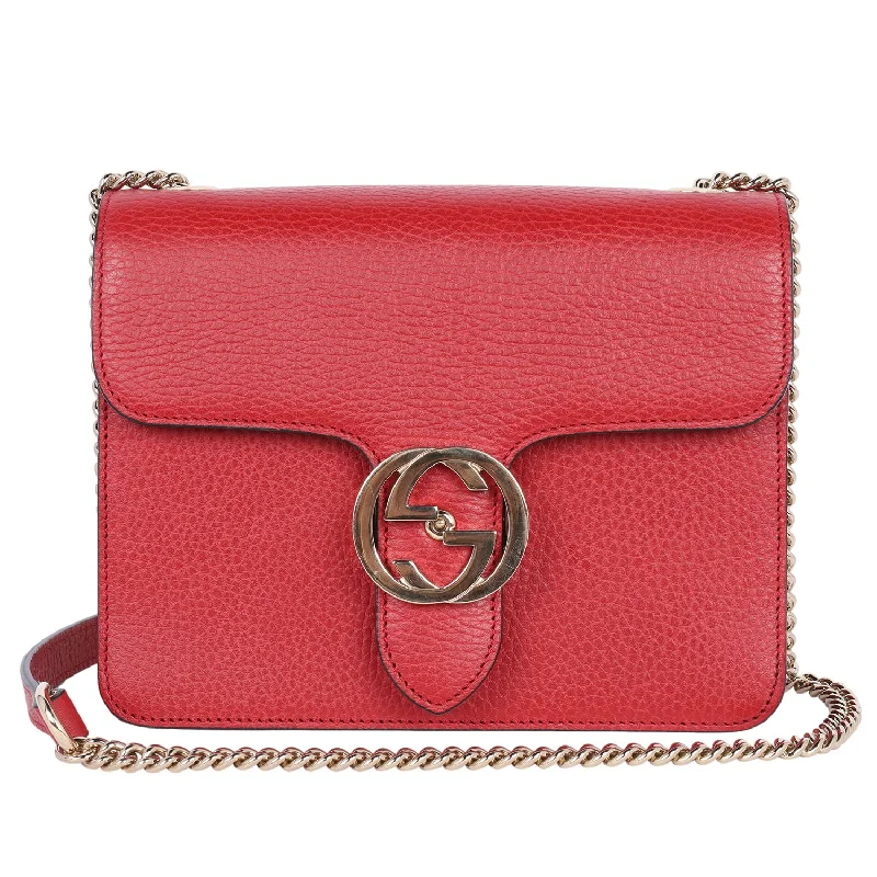 Leather Small Interlocking G Shoulder Bag