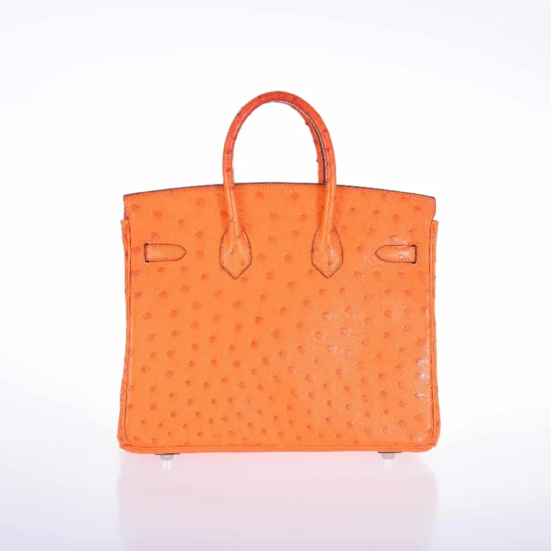 Hermès Birkin 25 Ostrich Tangerine Orange Palladium