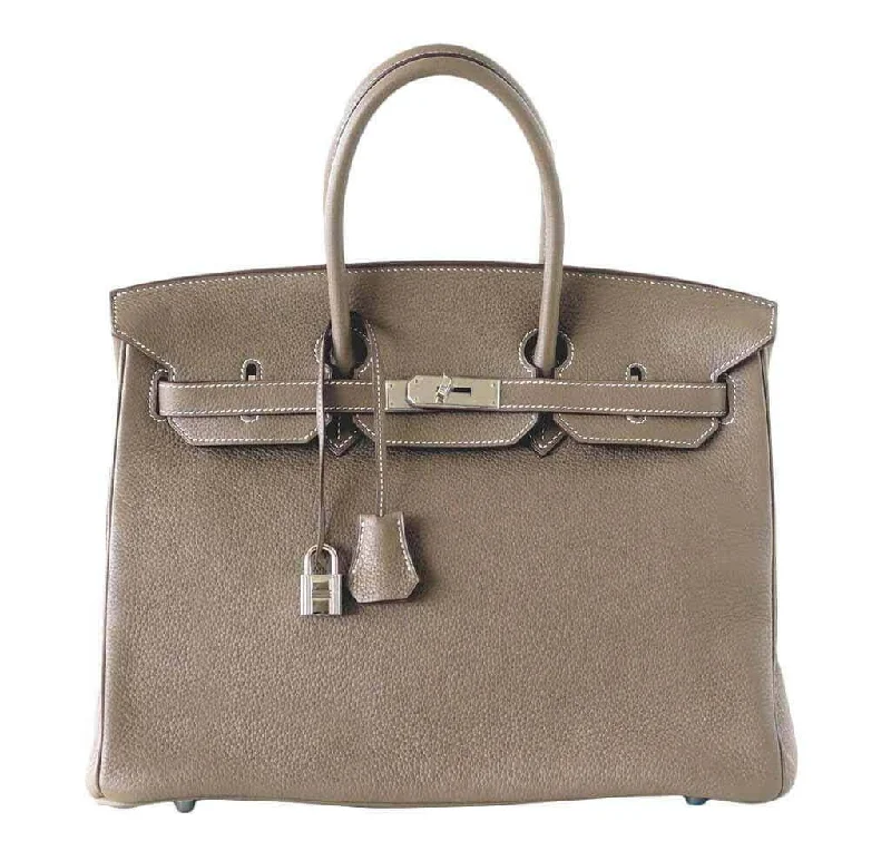 Hermès Birkin 35 Etoupe Clemence Bag PHW