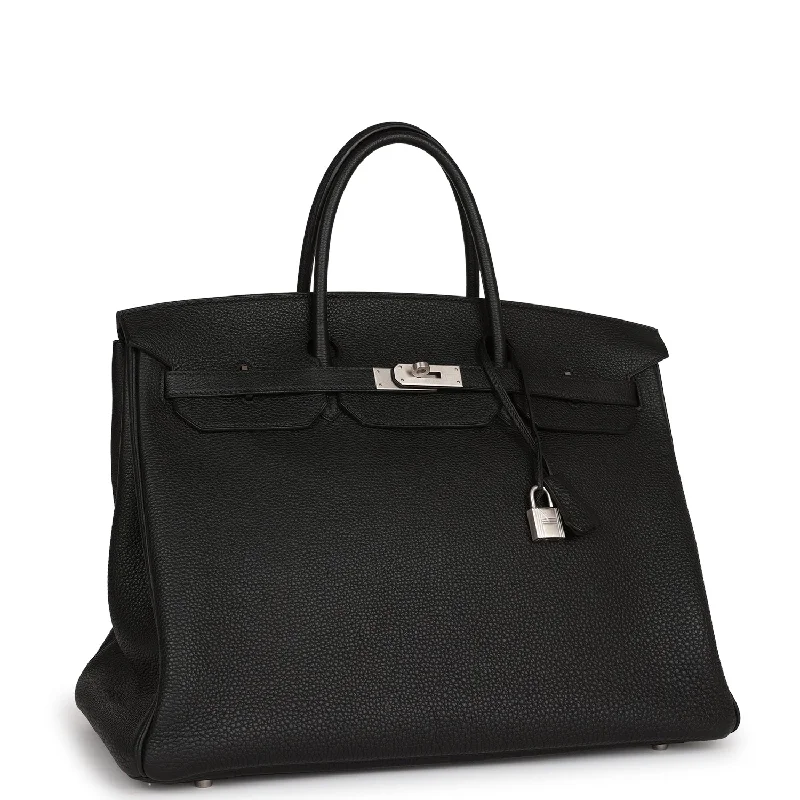 Hermes Horseshoe Stamp (HSS) Birkin 40 Black Verso Clemence Brushed Palladium Hardware