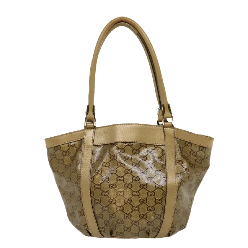 GUCCI GG Canvas Tote Bag Beige Gold 211983204991  bs1798