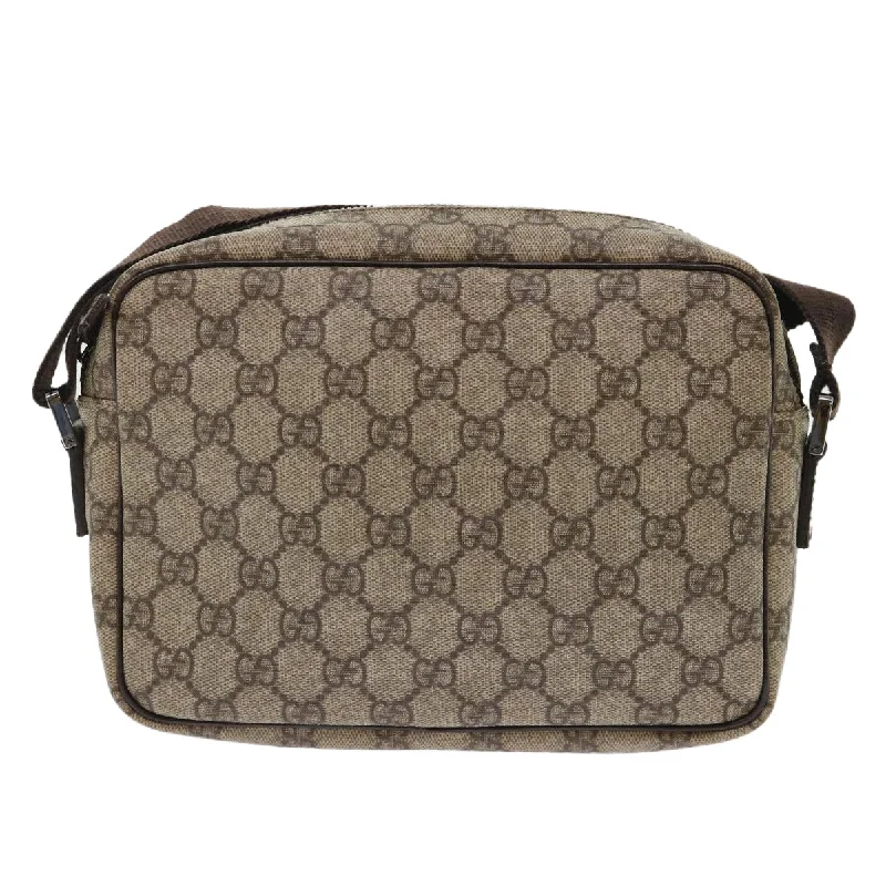 GUCCI GG Canvas Shoulder Bag PVC Leather Beige 114291  am4698