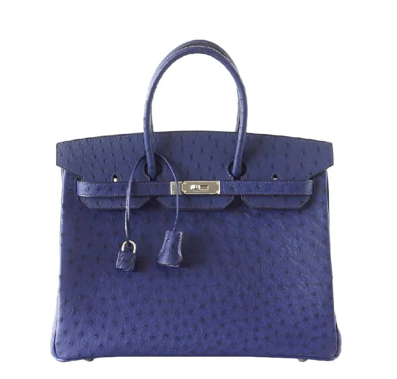 Hermès Birkin 35 Bleu Iris Ostrich Bag