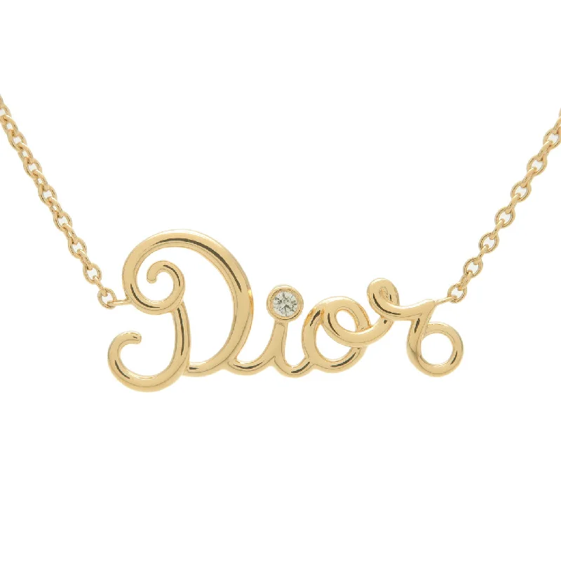 Christian Dior Amour 1P Diamond Necklace K18 Yellow Gold