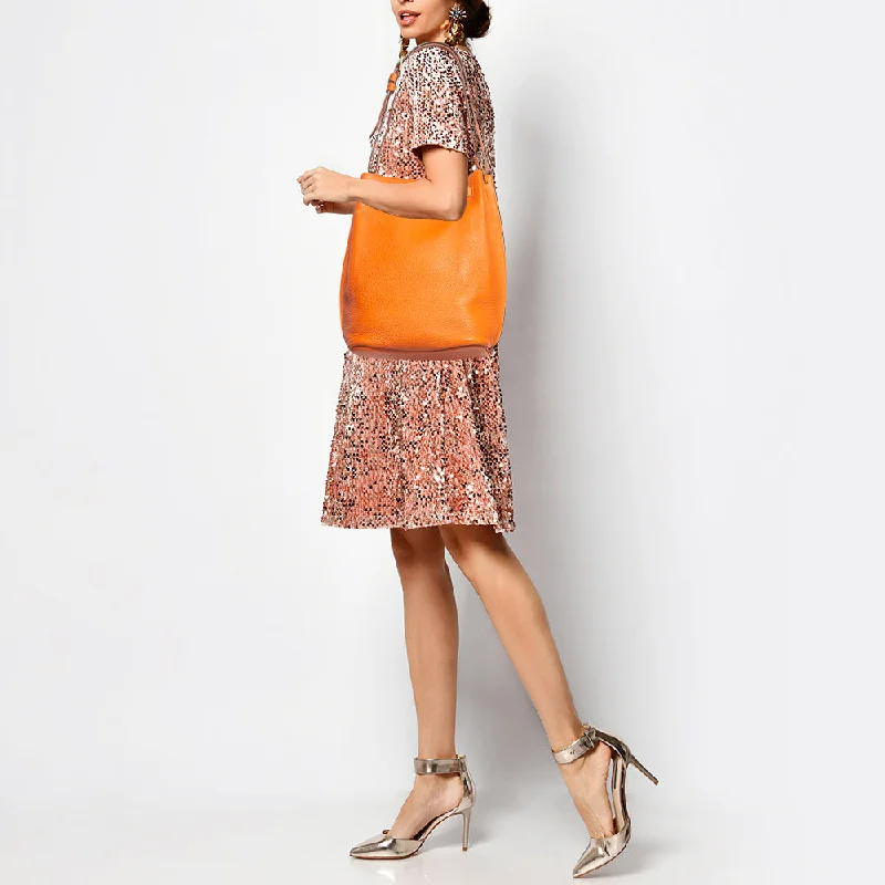 HERMES Orange Togo Leather So Kelly 22 Bag