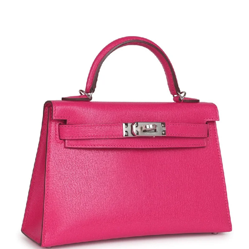 Hermes Kelly 20 Rose Extreme Chevre Chamkila Palladium Hardware