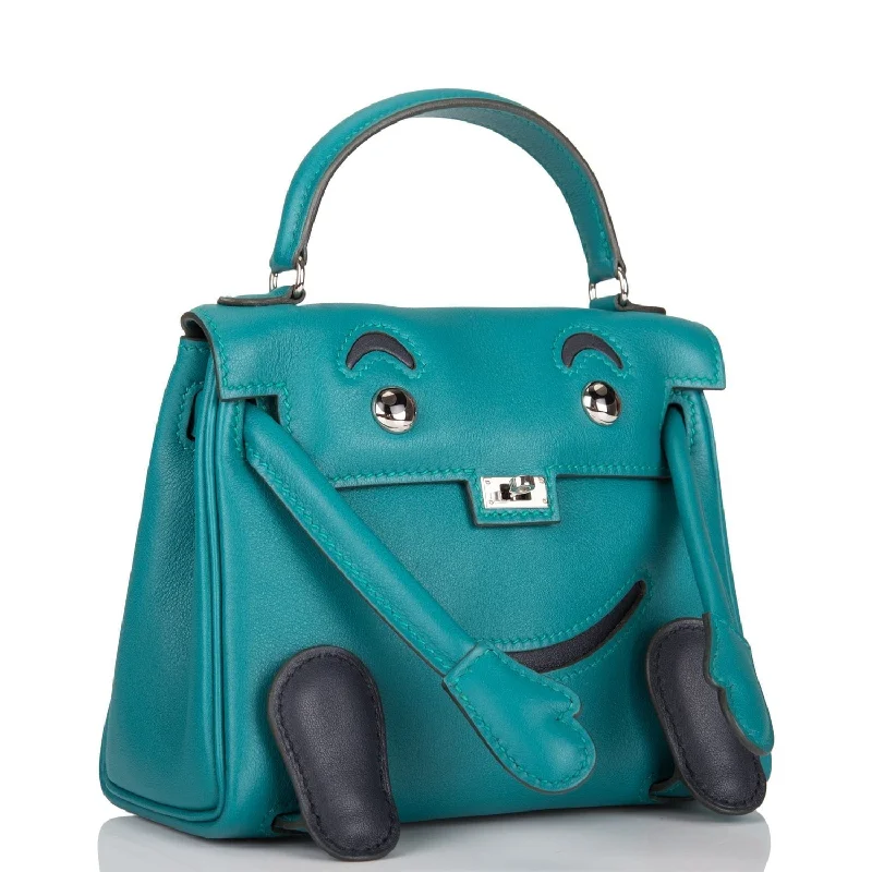 Hermes "Quelle Idolle" Kelly Doll Malachite Swift Palladium Hardware