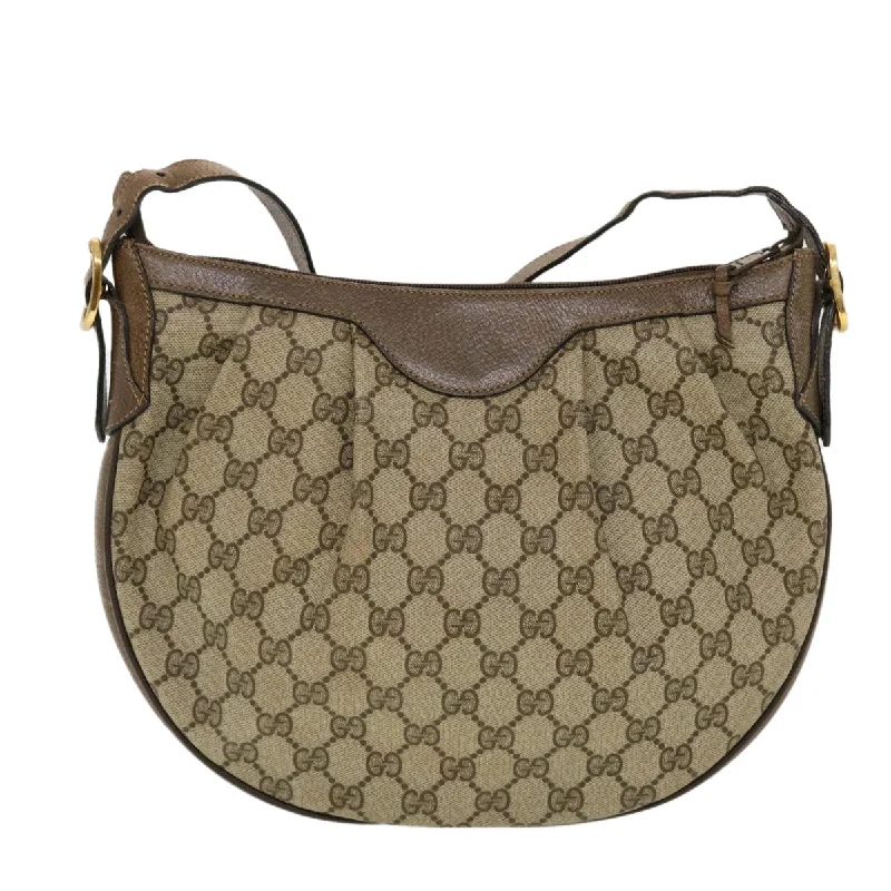 GUCCI GG Canvas Shoulder Bag PVC Leather Beige 41.02.058  43239