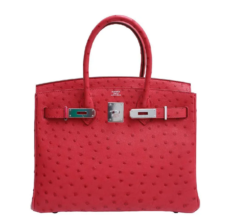 Hermès Birkin 30 Ostrich Bougainvillea Bag