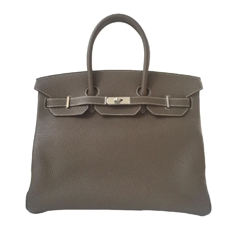 Hermès Birkin 35 Etoupe Clemence Leather Bag