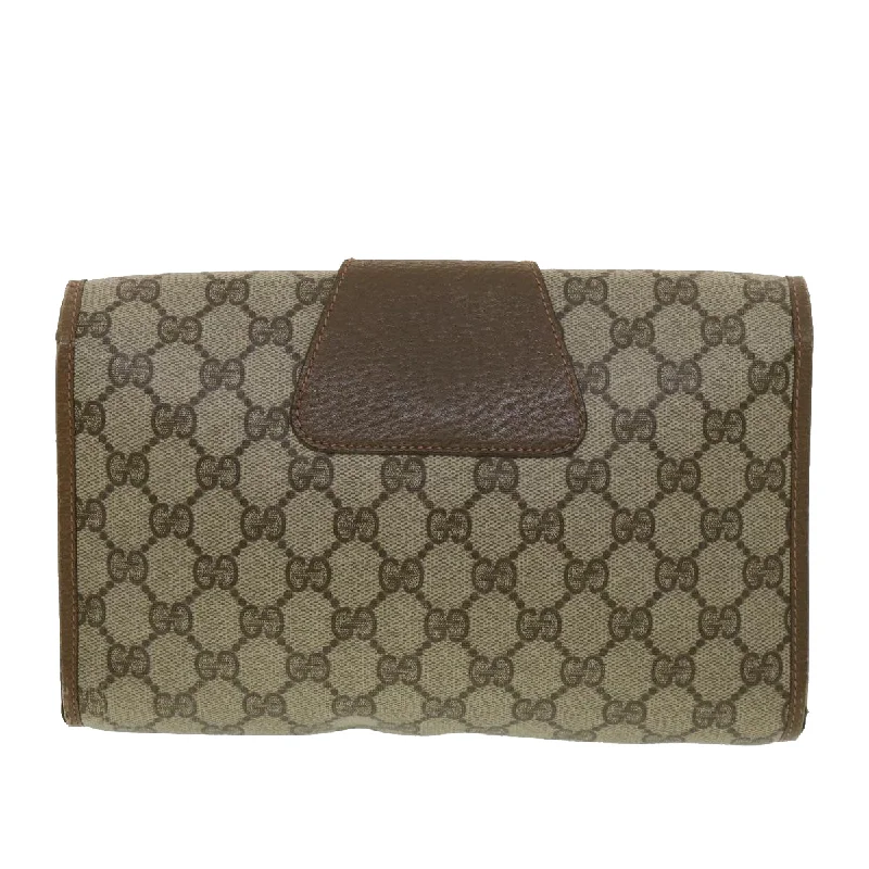 GUCCI GG Canvas Web Sherry Line Clutch Bag Beige Red Green 89.01.030  39241