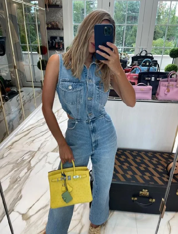 Hermès Birkin 25 Jaune Citron Ostrich Palladium Hardware