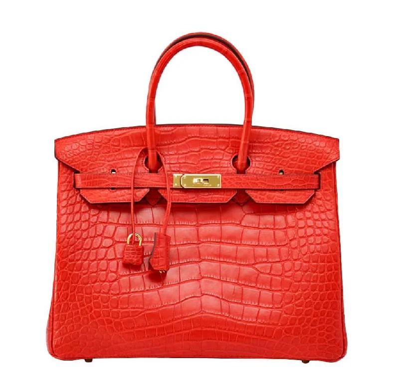 Hermès Birkin 35 Geranium Alligator Bag GHW