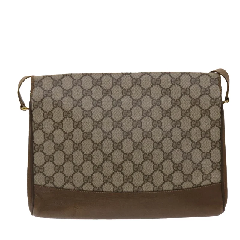 GUCCI GG Canvas Shoulder Bag PVC Leather Beige  48599