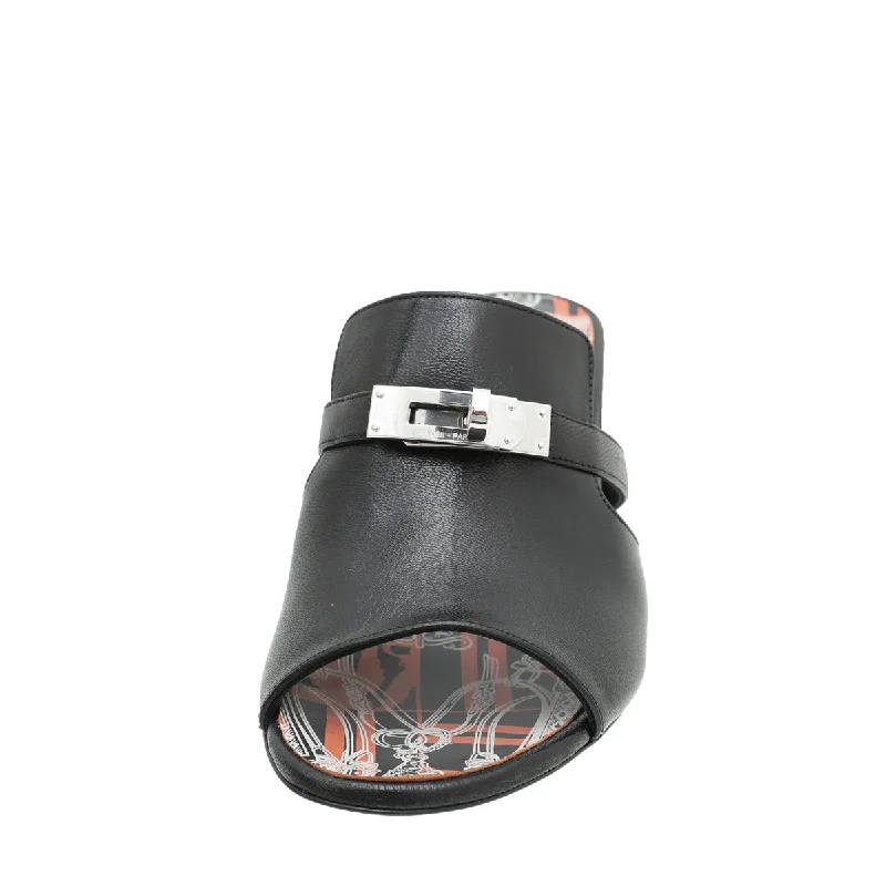 Hermes Noir Cute Mule Sandals 37