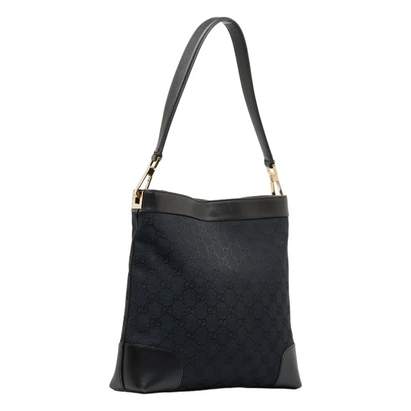 GUCCI GG canvas handbag one shoulder bag 001 4231 black leather ladies