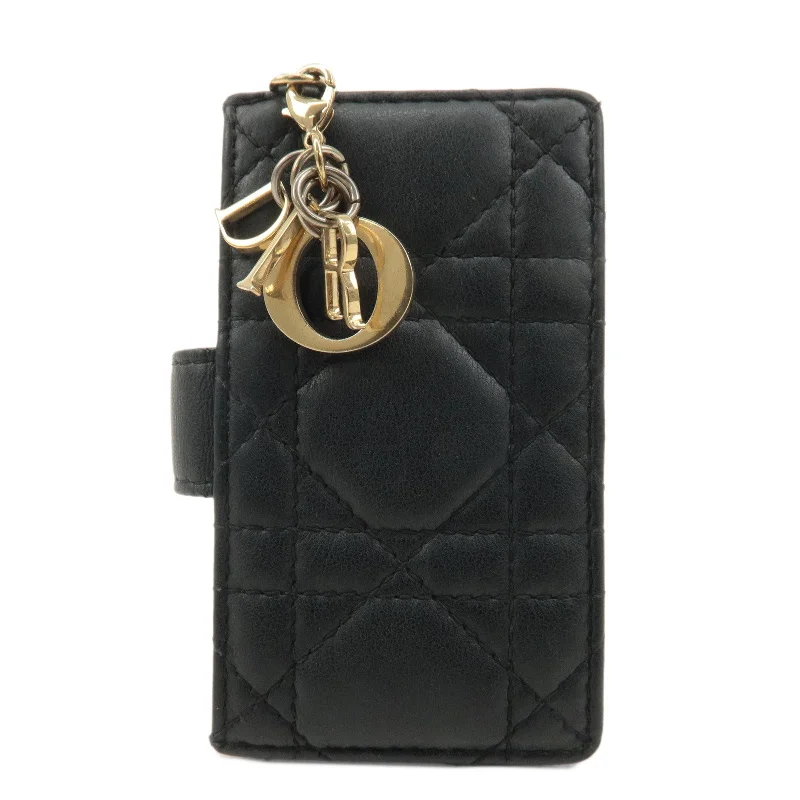 Christian Dior Cannage Lady Dior Leather Card Case Black