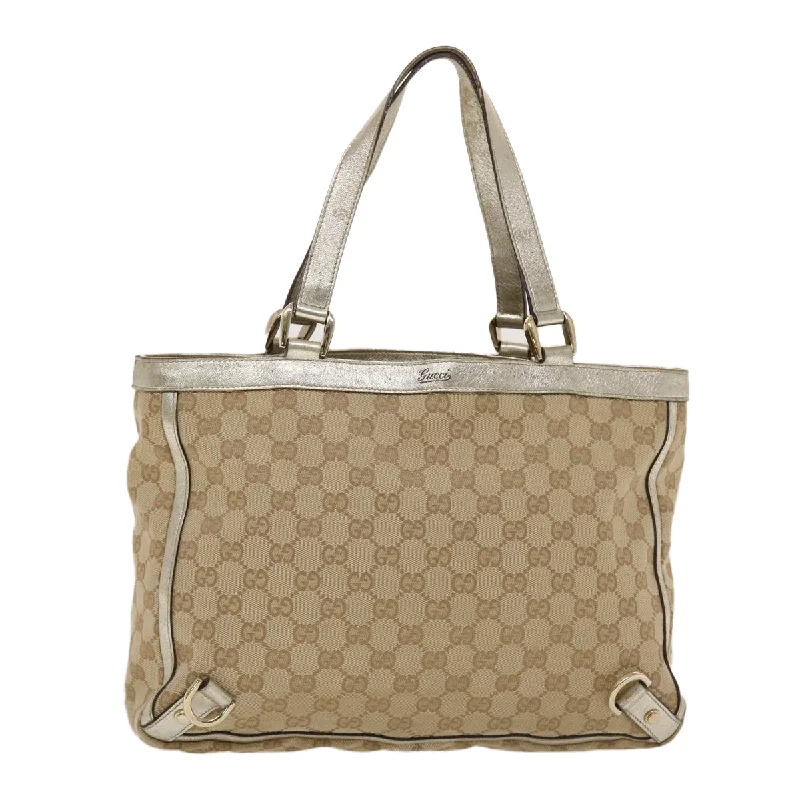 GUCCI GG Canvas Tote Bag Beige Gold  49062