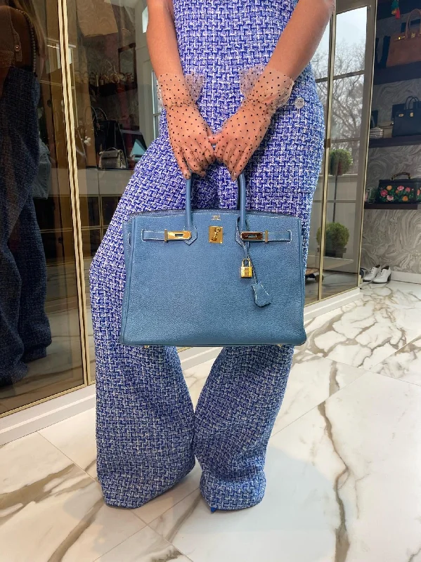 Hermès Birkin 35 Blue Jean Togo Gold Hardware