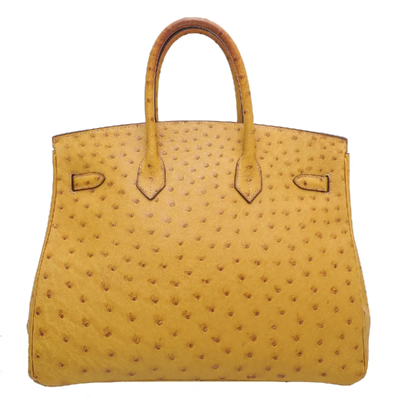 Hermes Tabac Camel Ostrich Birkin 35 Bag