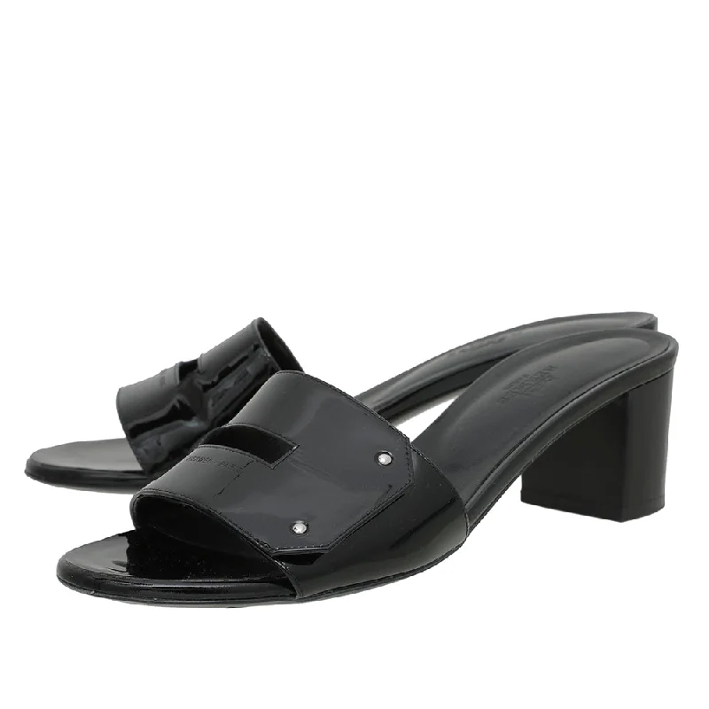 Hermes Noir Very Sandals 38