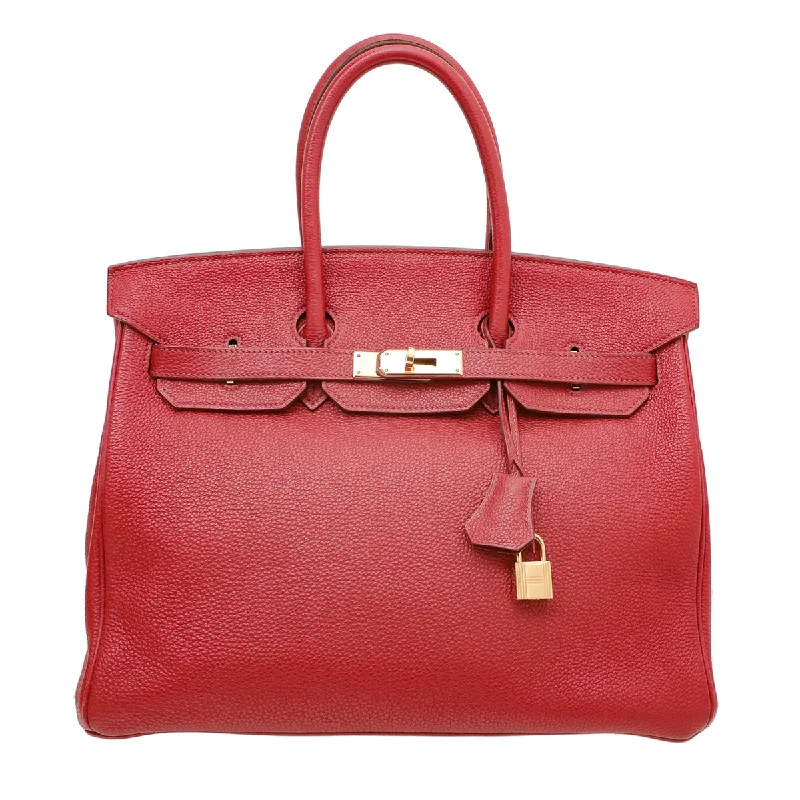 Hermes Rouge VIF Togo Birkin 35 Bag