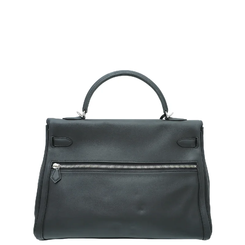 Hermes Noir Lakis Kelly 35 Bag