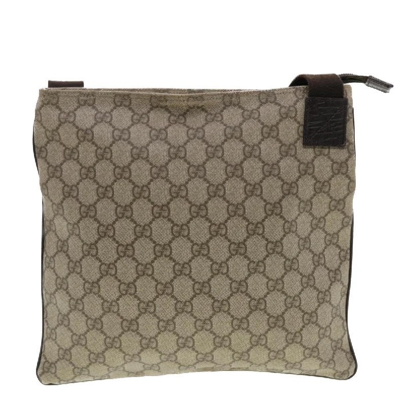 GUCCI GG Canvas Shoulder Bag PVC Leather Beige 141626  ti1052