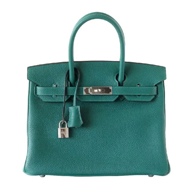 Hermès Birkin 30 Malachite Clemence Leather Bag