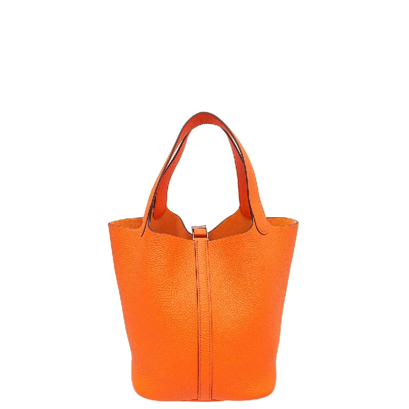 Hermes Orange Minium Picotin Lock 22 Bag