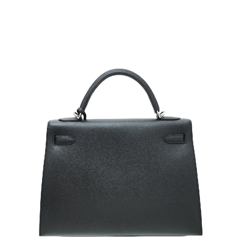 Hermes Noir Sellier Kelly 32 Bag