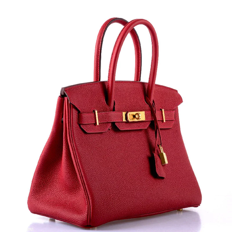 Hermès Birkin 30 Rouge Vif Togo Gold Hardware - 2020, Y