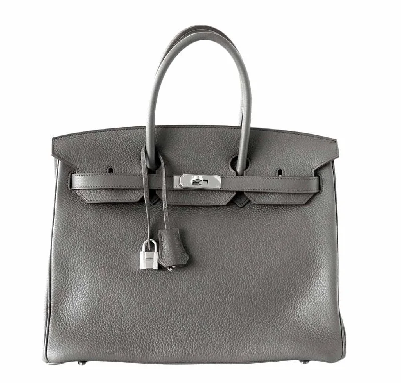 Hermès Birkin 35 Etain Clemence Bag