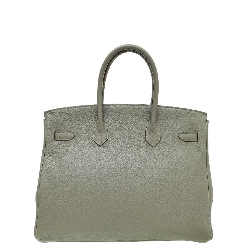 Hermes Gris Etain Birkin 35 Bag