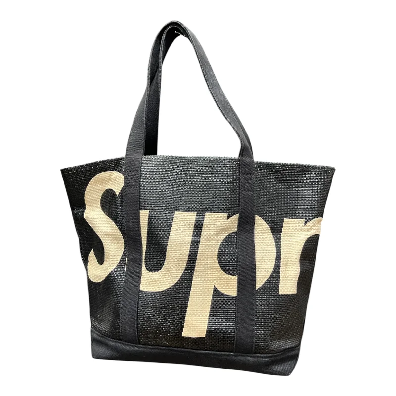 Supreme/Tote Bag/L/Graphic/BLK/RAFFIA TOTE BAG BLACK