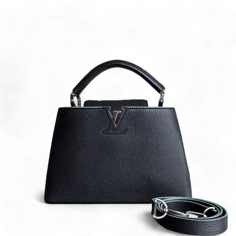 Louis Vuitton Capucines BB - Grained Calfskin Taurillon Noir Black Silver Hardware