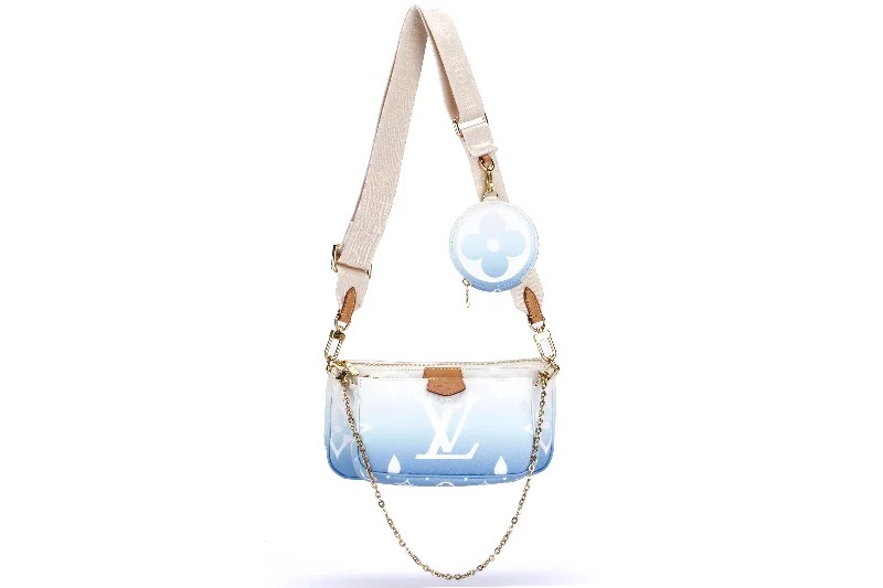 LOUIS VUITTON M57633 MULTI POCHETTE ACCESSORIES BLUE GIANT MONOGRAM CANVAS, WITH STRAP, CHAIN, DUST COVER & BOX